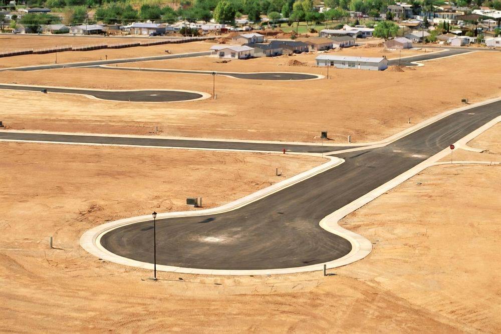 Finished lots with paved streets, curbs and cul-de-sacs
